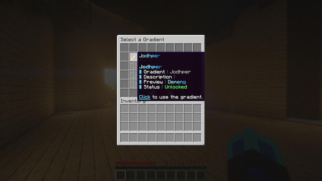 Gradient selection interface