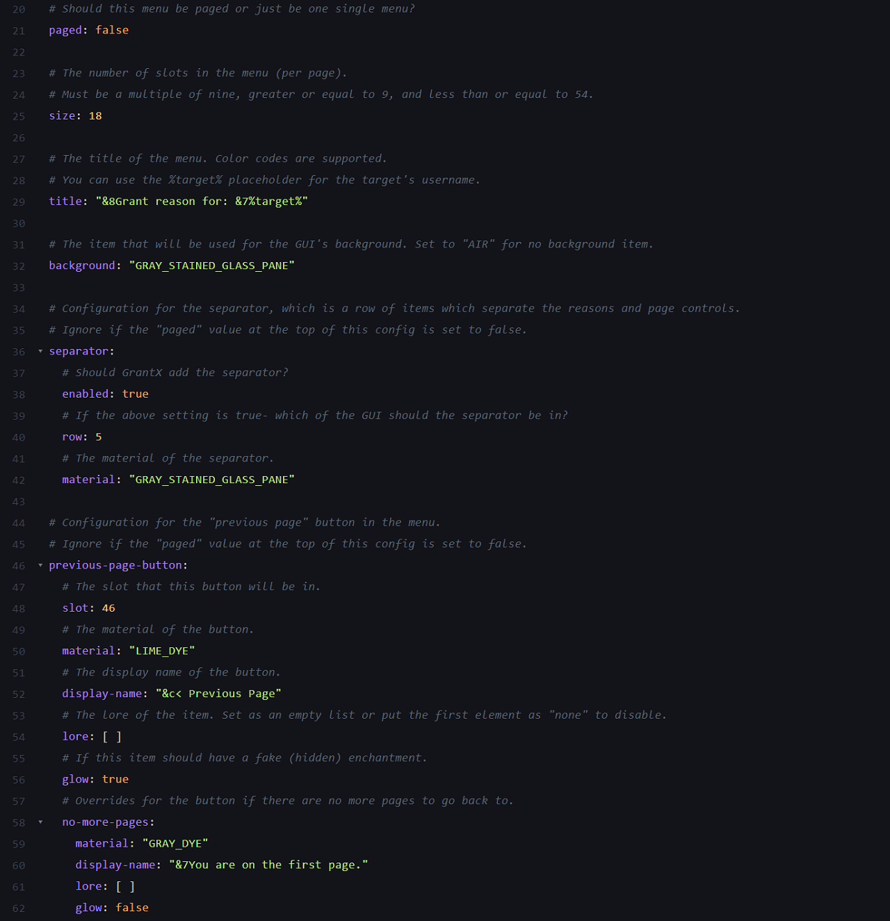 Example configuration file