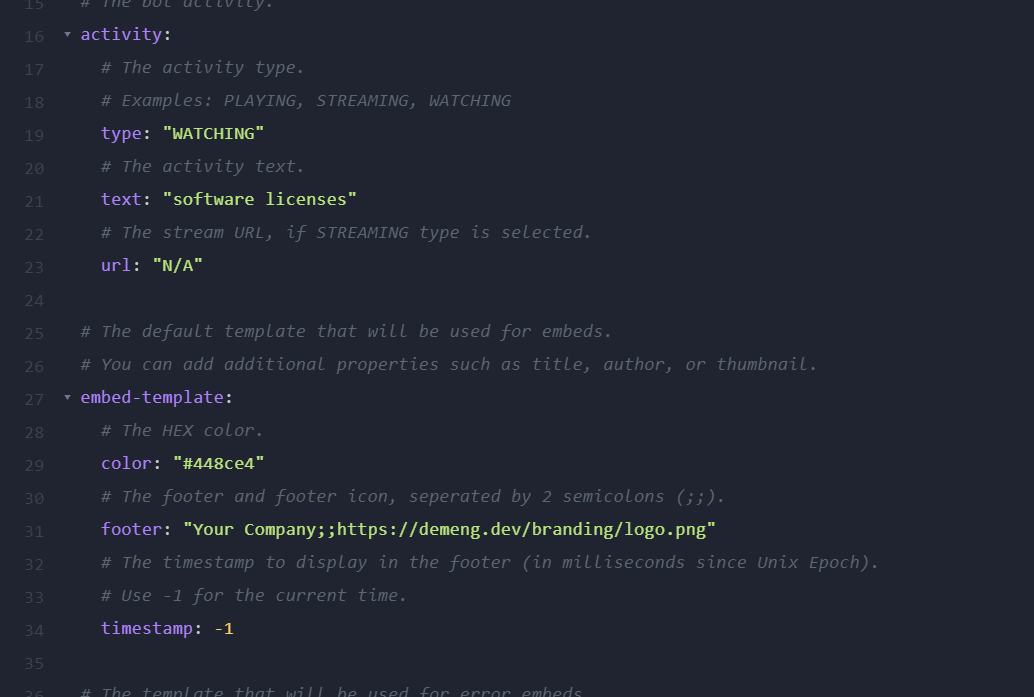 Configuration interface