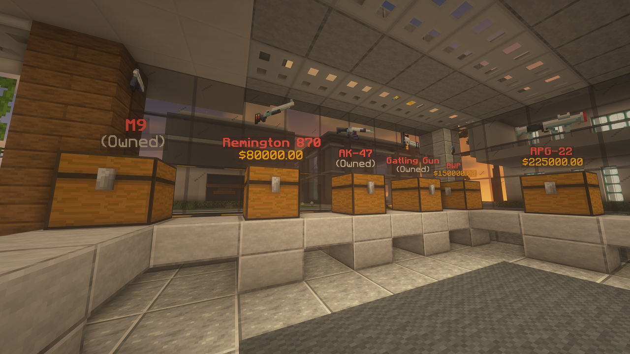 Weapons store interface