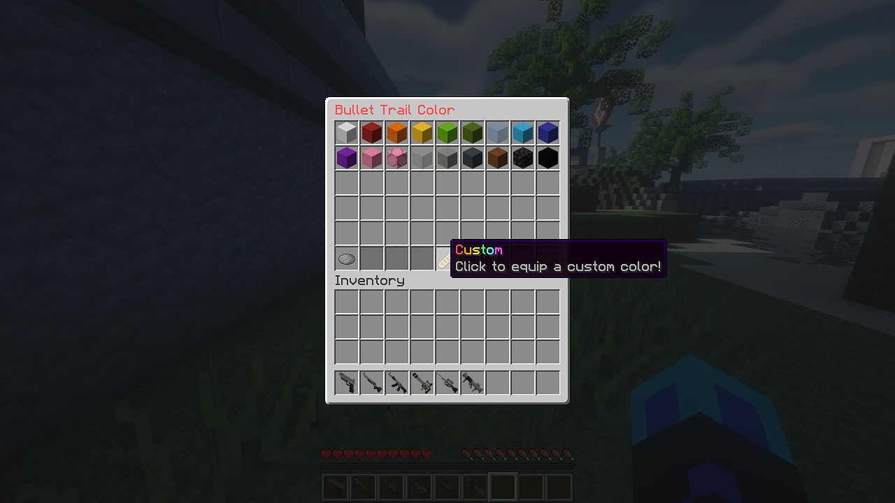 Bullet trails selection GUI